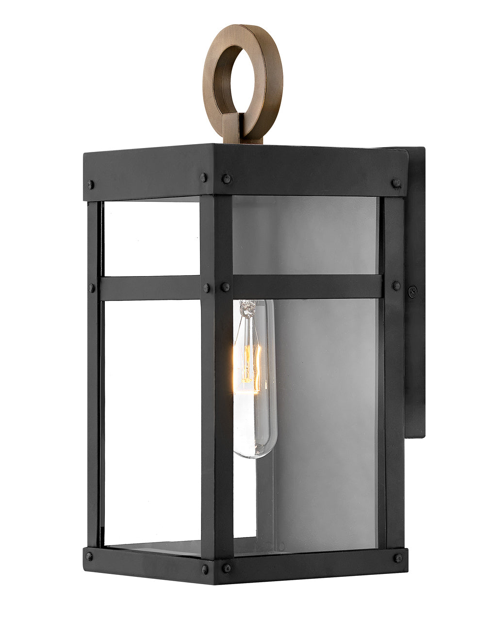 Hinkley Porter Outdoor Wall Light Extra Small Wall Mount Lantern Black 2806BK-LL