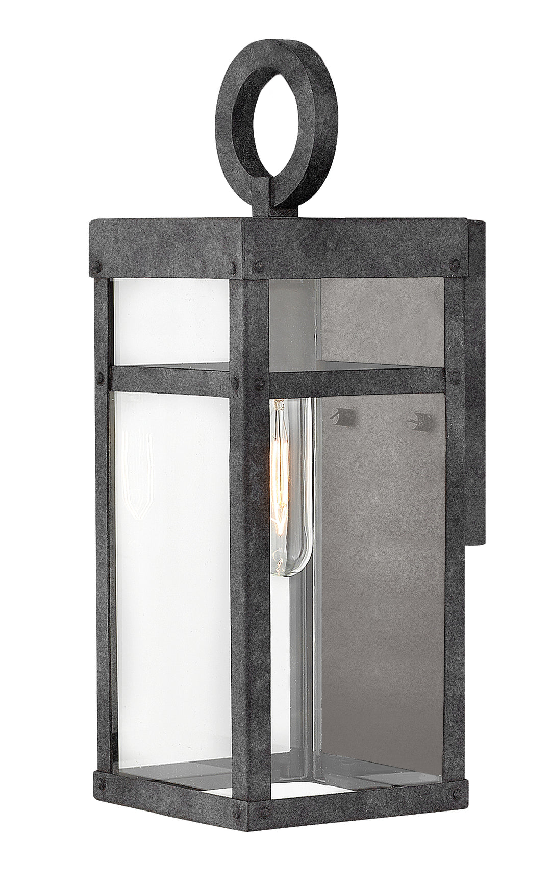 Hinkley Porter Outdoor Wall Light Extra Small Wall Mount Lantern Aged Zinc 2806DZ-LL