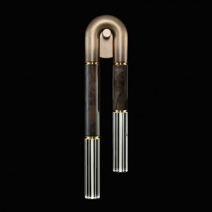 Fine Art Handcrafted Lighting Antonia 28"H LSF Sconce in Soft Ombre Bronze, Brass, Charcoal (922550-611ST)