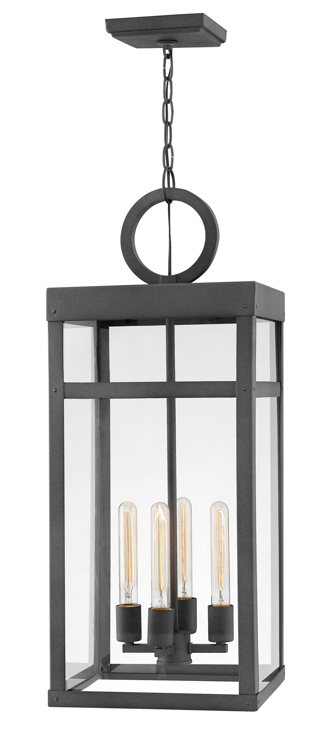 Hinkley Porter Outdoor Hanging Light Grande Hanging Lantern Aged Zinc 2808DZ