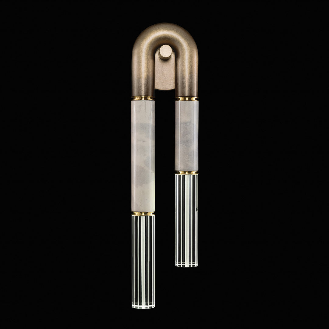 Fine Art Handcrafted Lighting Antonia 28"H LSF Sconce in Soft Ombre Bronze, Brass, Smoke (922550-612ST)