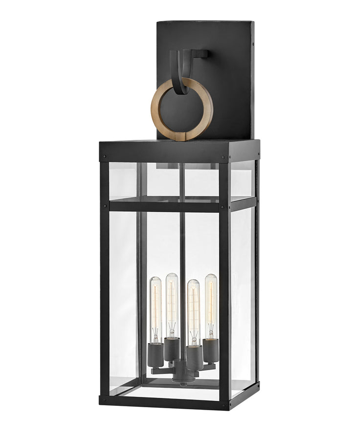 Hinkley Porter Outdoor Wall Light Grande Wall Mount Lantern Black 2809BK-LL