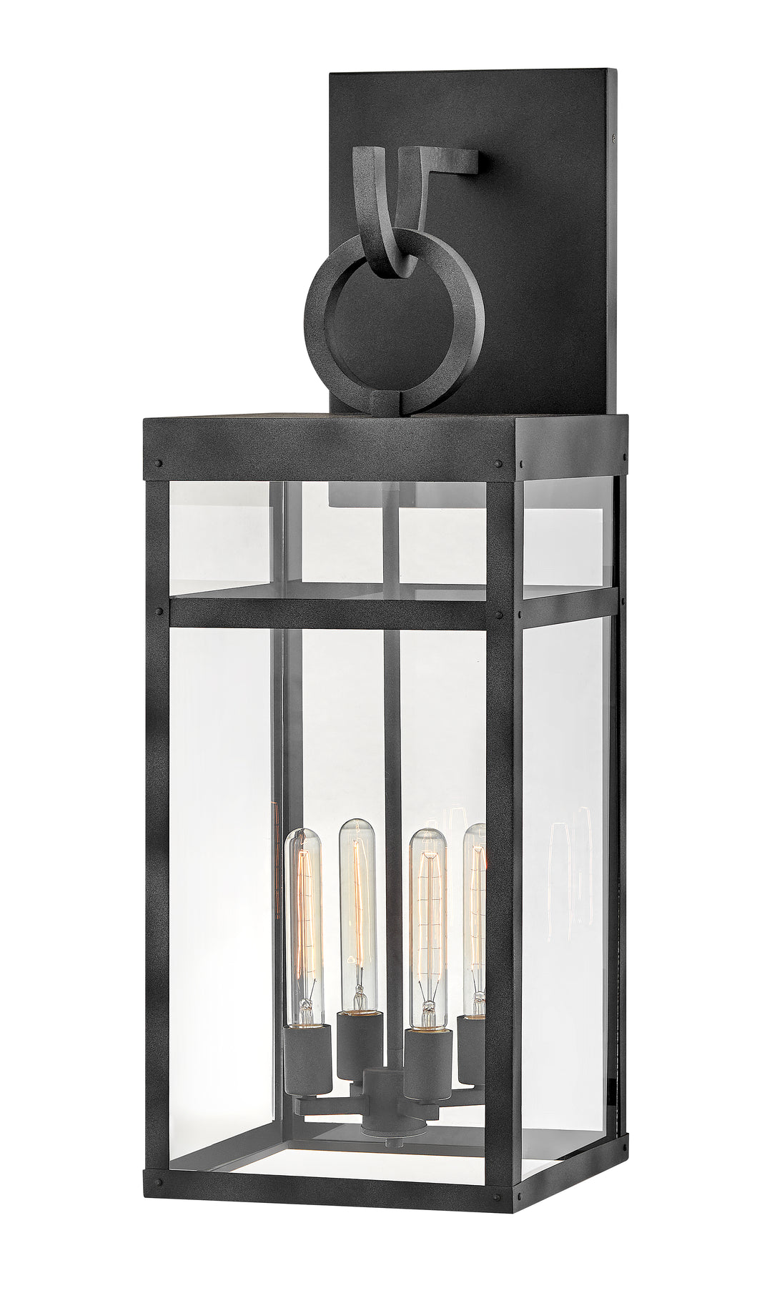Hinkley Porter Outdoor Wall Light Grande Wall Mount Lantern Aged Zinc 2809DZ-LL