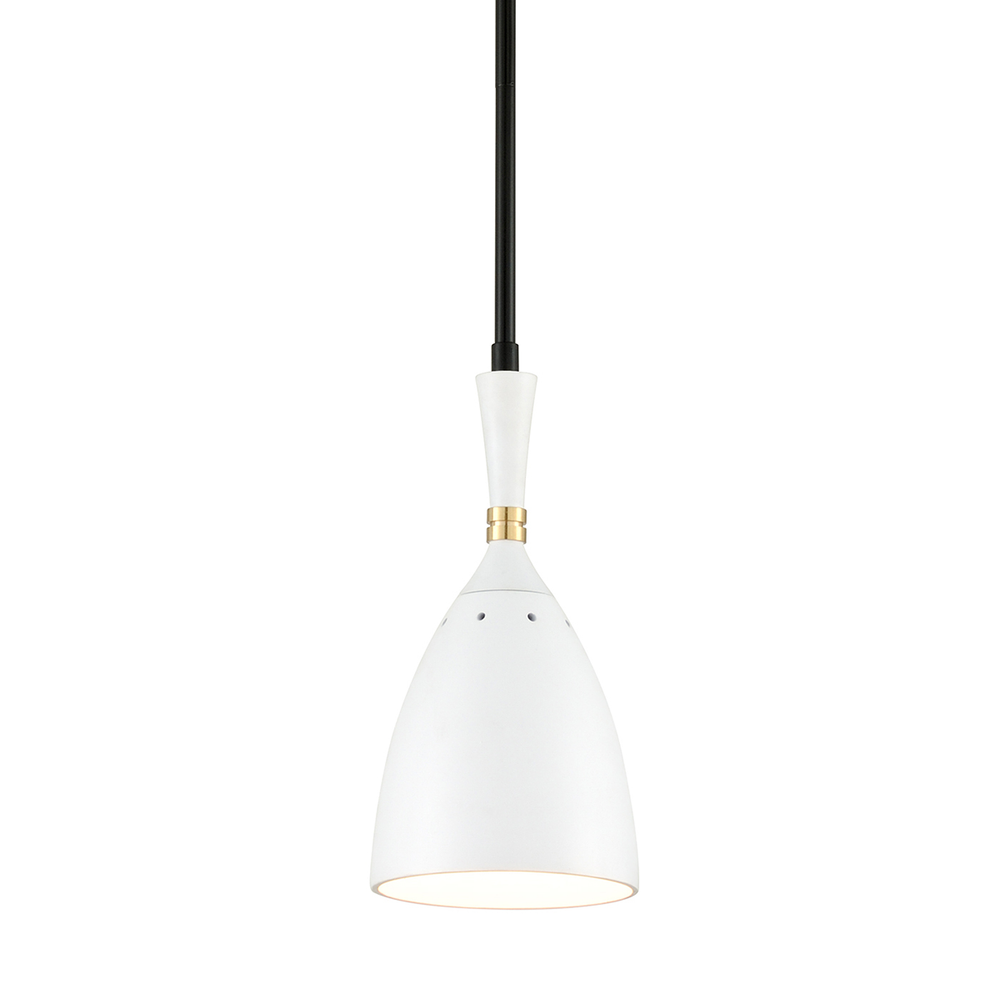 Corbett Lighting Utopia Pendant Pendants Corbett BLACK BRASS OFF WHITE SHADES 6x12.5 