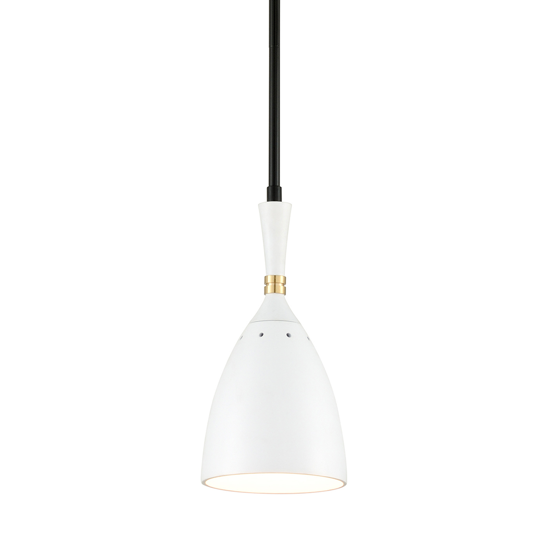 Corbett Lighting Utopia Pendant Pendants Corbett BLACK BRASS OFF WHITE SHADES 6x12.5 