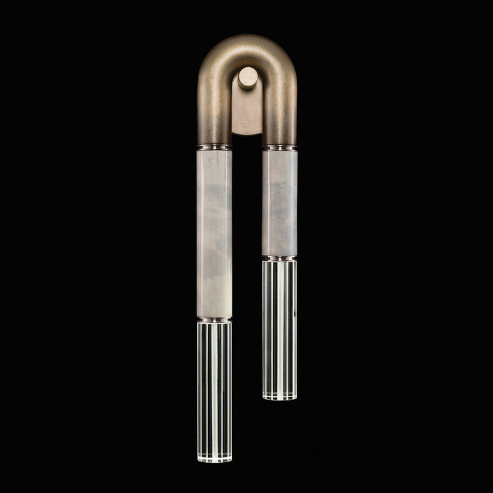 Fine Art Handcrafted Lighting Antonia 28"H LSF Sconce in Soft Ombre Bronze, Nickel, Smoke (922550-622ST)