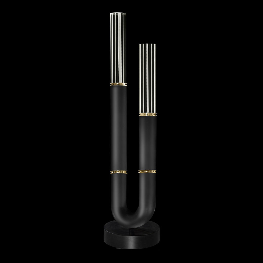 Fine Art Handcrafted Lighting Antonia 29.75"H Table Lamp in Standard Black Iron, Brass, No Parchment/Same as Finish (923010-110ST)