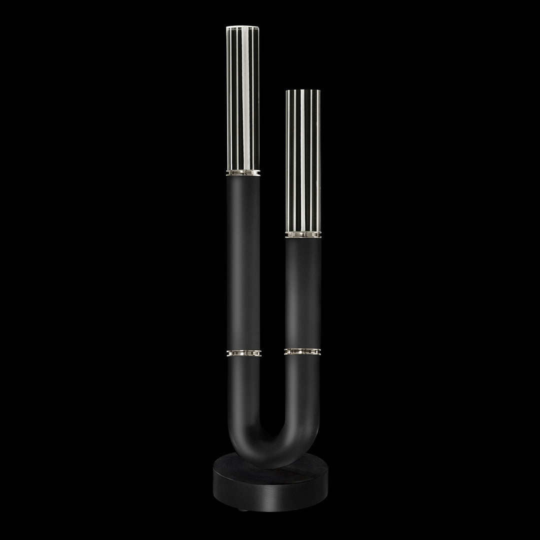 Fine Art Handcrafted Lighting Antonia 29.75"H Table Lamp in Standard Black Iron, Nickel, No Parchment/Same as Finish (923010-120ST)