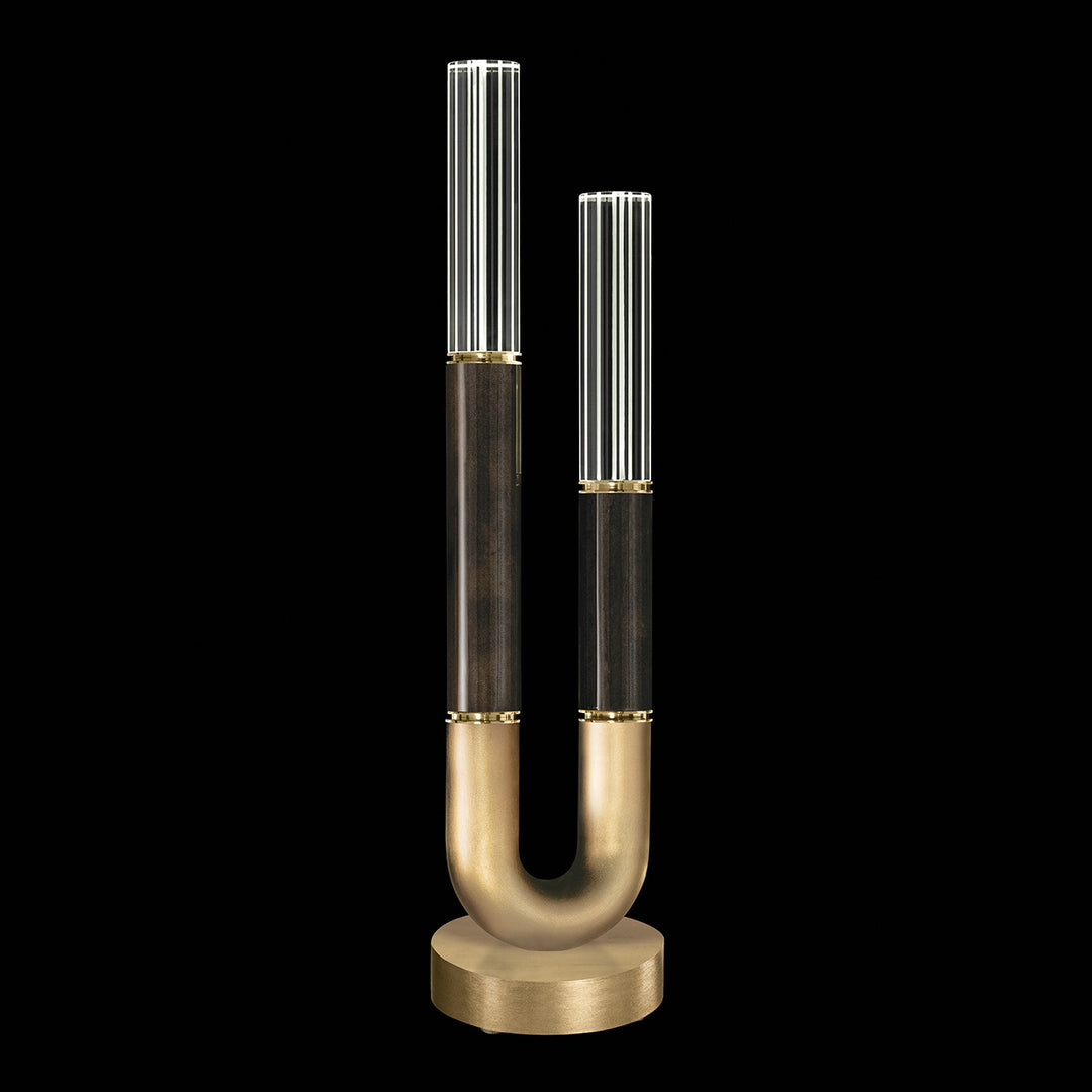 Fine Art Handcrafted Lighting Antonia 29.75"H Table Lamp in Standard Gold Leaf, Brass, Charcoal (923010-311ST)