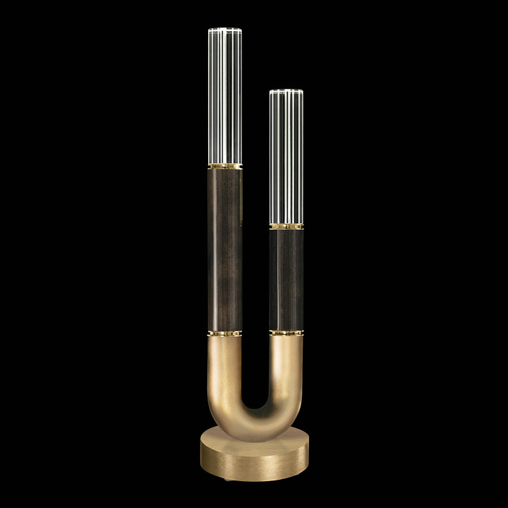 Fine Art Handcrafted Lighting Antonia 29.75"H Table Lamp in Standard Gold Leaf, Brass, Charcoal (923010-311ST)