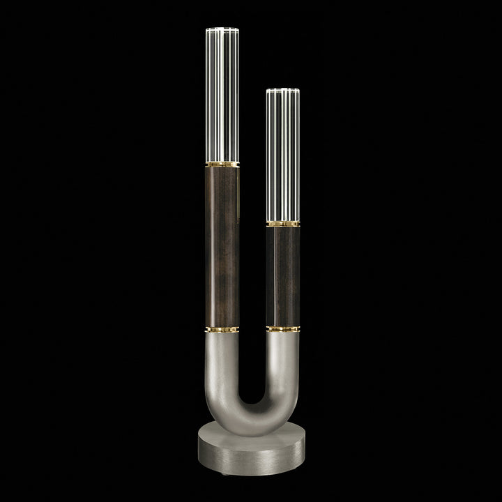Fine Art Handcrafted Lighting Antonia 29.75"H Table Lamp in Standard Silver Leaf, Brass, Charcoal (923010-411ST)