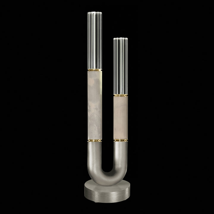 Fine Art Handcrafted Lighting Antonia 29.75"H Table Lamp in Standard Silver Leaf, Brass, Smoke (923010-412ST)