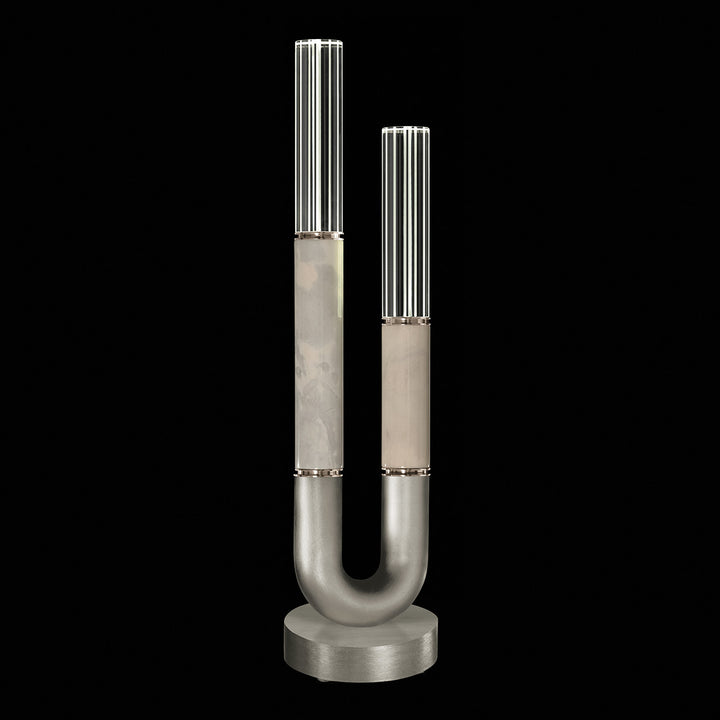Fine Art Handcrafted Lighting Antonia 29.75"H Table Lamp in Standard Silver Leaf, Nickel, Smoke (923010-422ST)