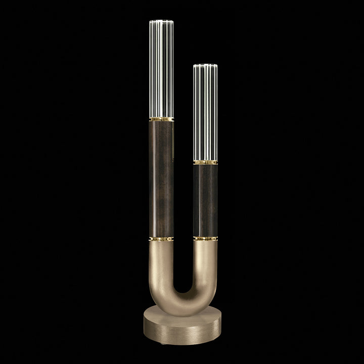Fine Art Handcrafted Lighting Antonia 29.75"H Table Lamp in Standard Soft Gold Leaf, Brass, Charcoal (923010-511ST)