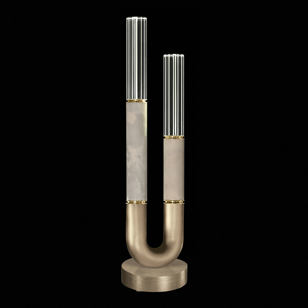 Fine Art Handcrafted Lighting Antonia 29.75"H Table Lamp in Standard Soft Gold Leaf, Brass, Smoke (923010-512ST)