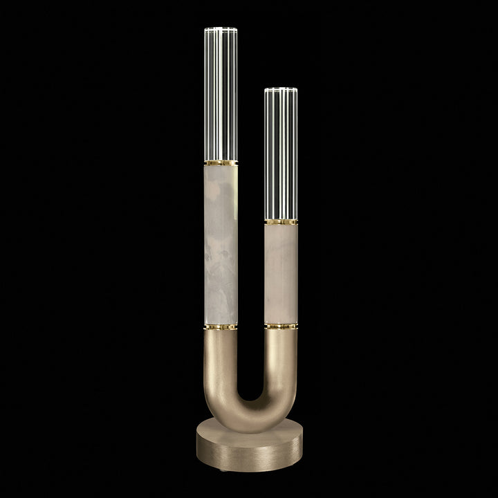 Fine Art Handcrafted Lighting Antonia 29.75"H Table Lamp in Standard Soft Gold Leaf, Brass, Smoke (923010-512ST)