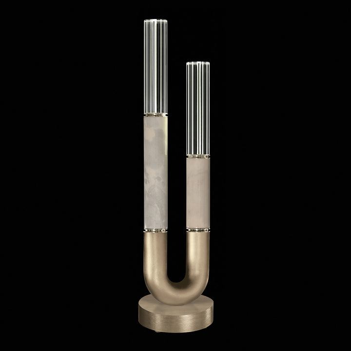 Fine Art Handcrafted Lighting Antonia 29.75"H Table Lamp in Standard Soft Gold Leaf, Nickel, Smoke (923010-522ST)