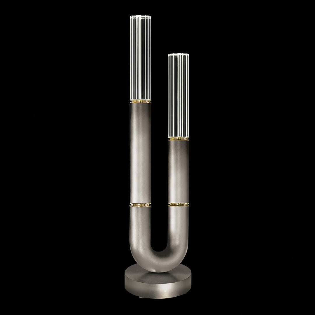 Fine Art Handcrafted Lighting Antonia 29.75"H Table Lamp in Soft Ombre Silver Leaf, Brass, No Parchment/Same as Finish (923010-710ST)