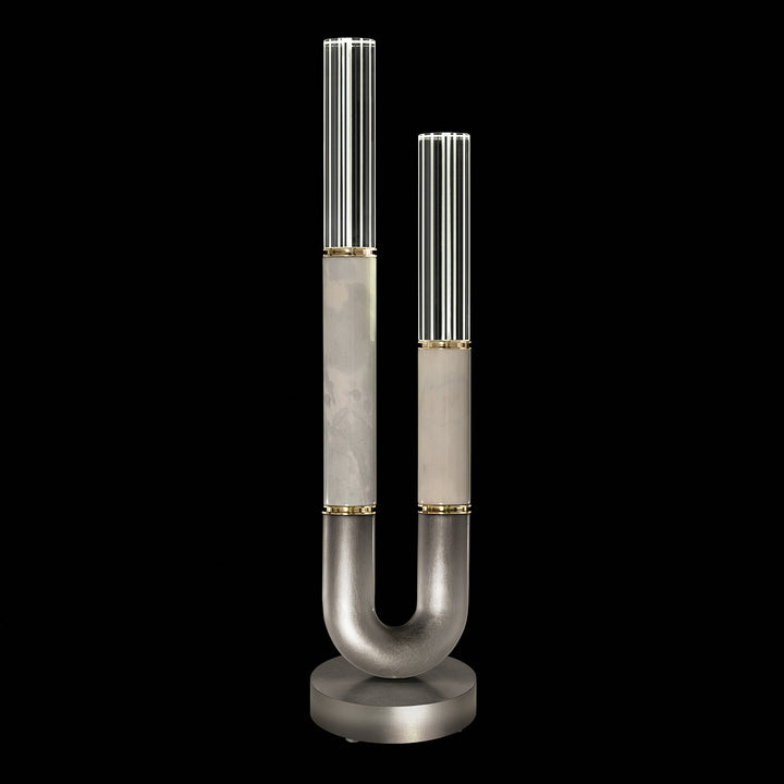Fine Art Handcrafted Lighting Antonia 29.75"H Table Lamp in Soft Ombre Silver Leaf, Brass, Smoke (923010-712ST)