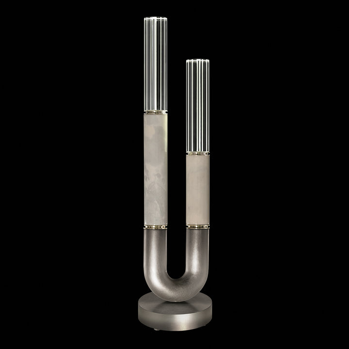 Fine Art Handcrafted Lighting Antonia 29.75"H Table Lamp in Soft Ombre Silver Leaf, Nickel, Smoke (923010-722ST)