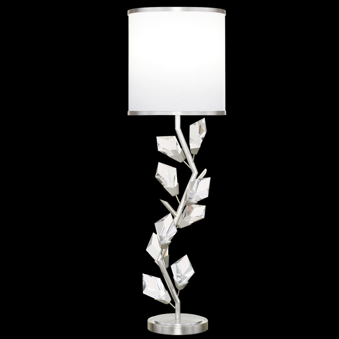 Fine Art Handcrafted Lighting Foret 35.5"H Console Lamp in Standard Silver Leaf w/White Shade (908815-1ST)