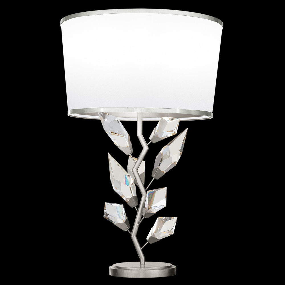 Fine Art Handcrafted Lighting Foret 30"H Table Lamp in Standard  Silver Leaf w/White Shade (908010-1ST)
