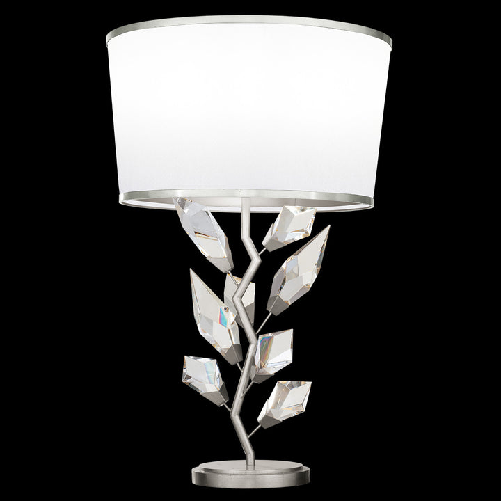 Fine Art Handcrafted Lighting Foret 30"H Table Lamp in Standard  Silver Leaf w/White Shade (908010-1ST)