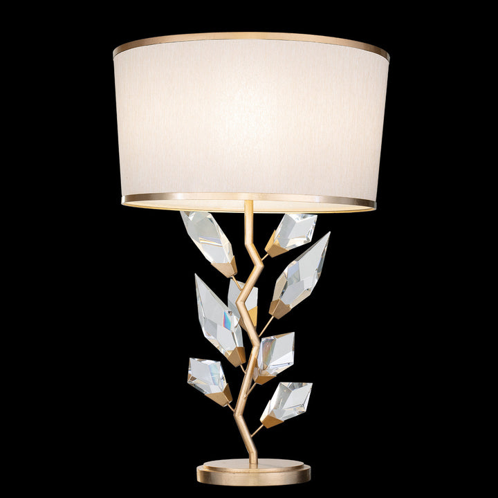 Fine Art Handcrafted Lighting Foret 30"H Table Lamp in Standard Gold Leaf w/Champagne Fabric Shade (908010-2ST)