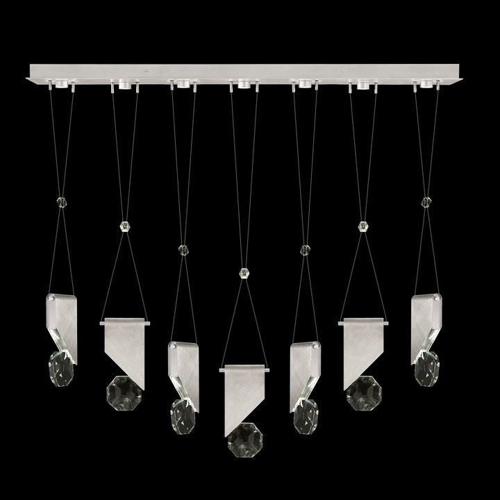 Fine Art Handcrafted Lighting Aria 60"W Linear Pendant in Brushed Silver, 1111111 (100007-1-1111111)