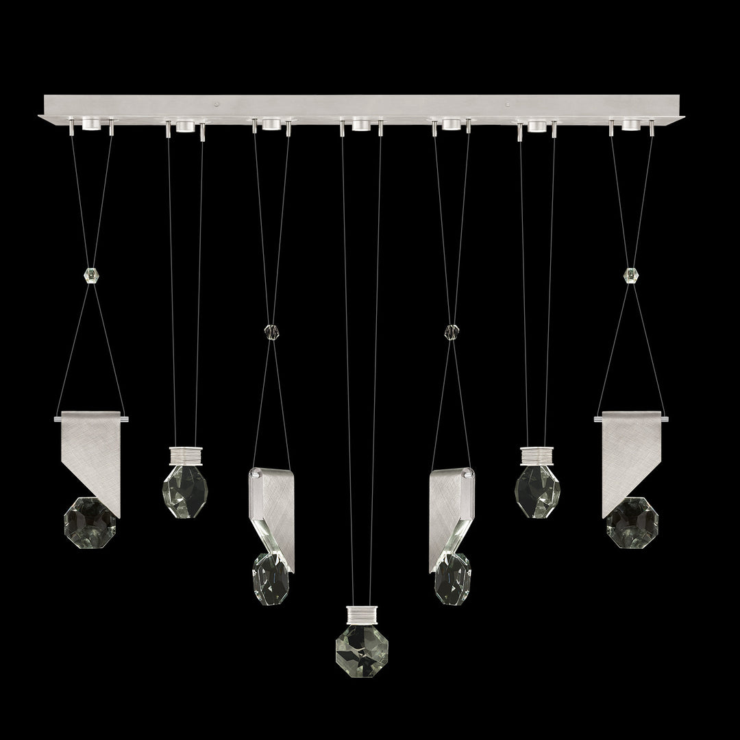 Fine Art Handcrafted Lighting Aria 60"W Linear Pendant in Brushed Silver, 1111444 (100007-1-1111444)