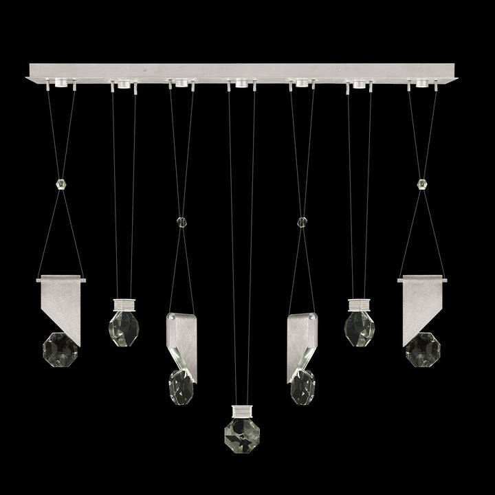 Fine Art Handcrafted Lighting Aria 60"W Linear Pendant in Brushed Silver, 1111444 (100007-1-1111444)