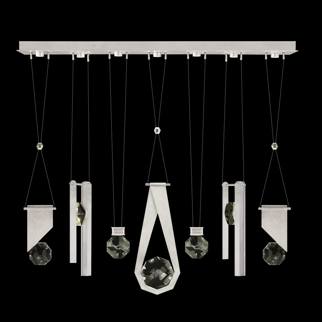 Fine Art Handcrafted Lighting Aria 60"W Linear Pendant in Brushed Silver, 1123344 (100007-1-1123344)