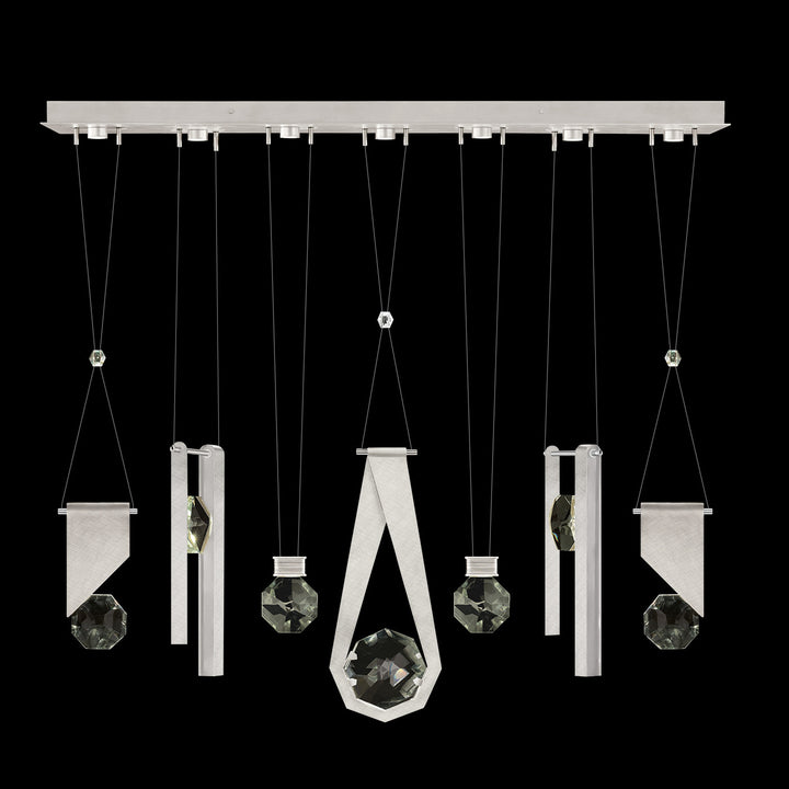 Fine Art Handcrafted Lighting Aria 60"W Linear Pendant in Brushed Silver, 1123344 (100007-1-1123344)