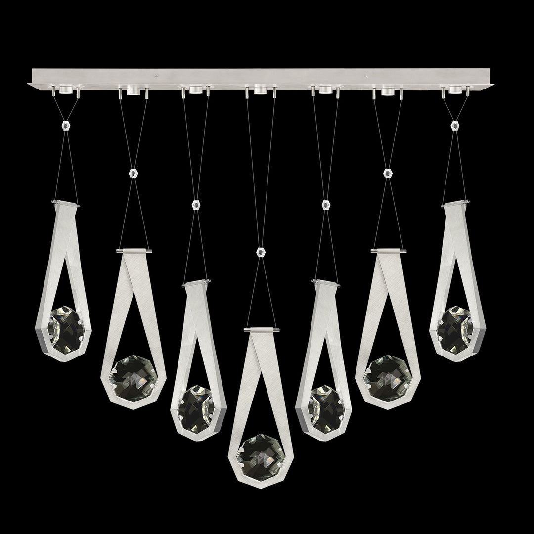 Fine Art Handcrafted Lighting Aria 60"W Linear Pendant in Brushed Silver, 2222222 (100007-1-2222222)