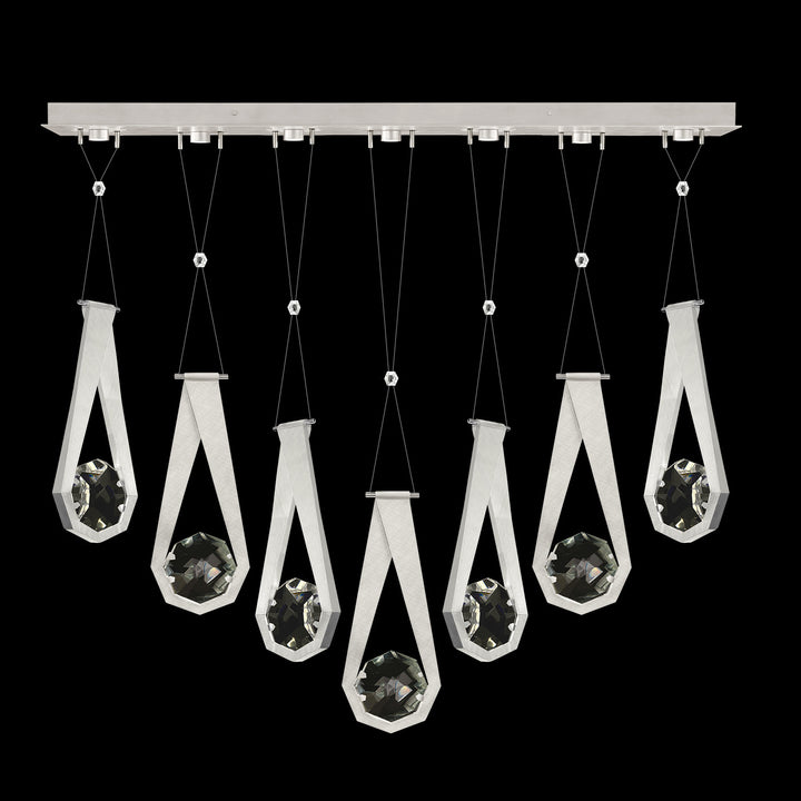 Fine Art Handcrafted Lighting Aria 60"W Linear Pendant in Brushed Silver, 2222222 (100007-1-2222222)