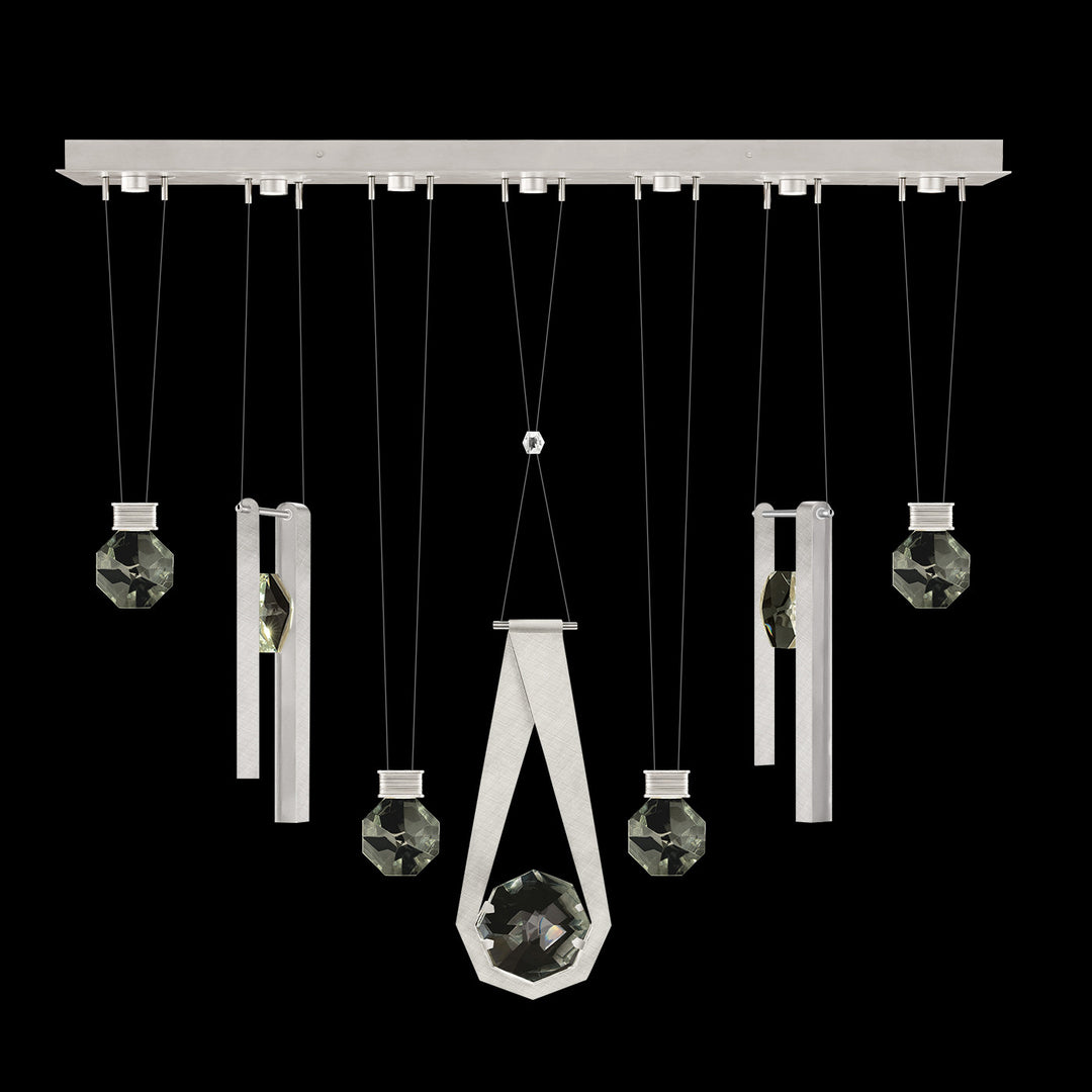 Fine Art Handcrafted Lighting Aria 60"W Linear Pendant in Brushed Silver, 2334444 (100007-1-2334444)