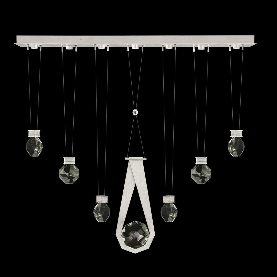 Fine Art Handcrafted Lighting Aria 60"W Linear Pendant in Brushed Silver, 2444444 (100007-1-2444444)