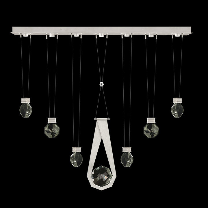 Fine Art Handcrafted Lighting Aria 60"W Linear Pendant in Brushed Silver, 2444444 (100007-1-2444444)