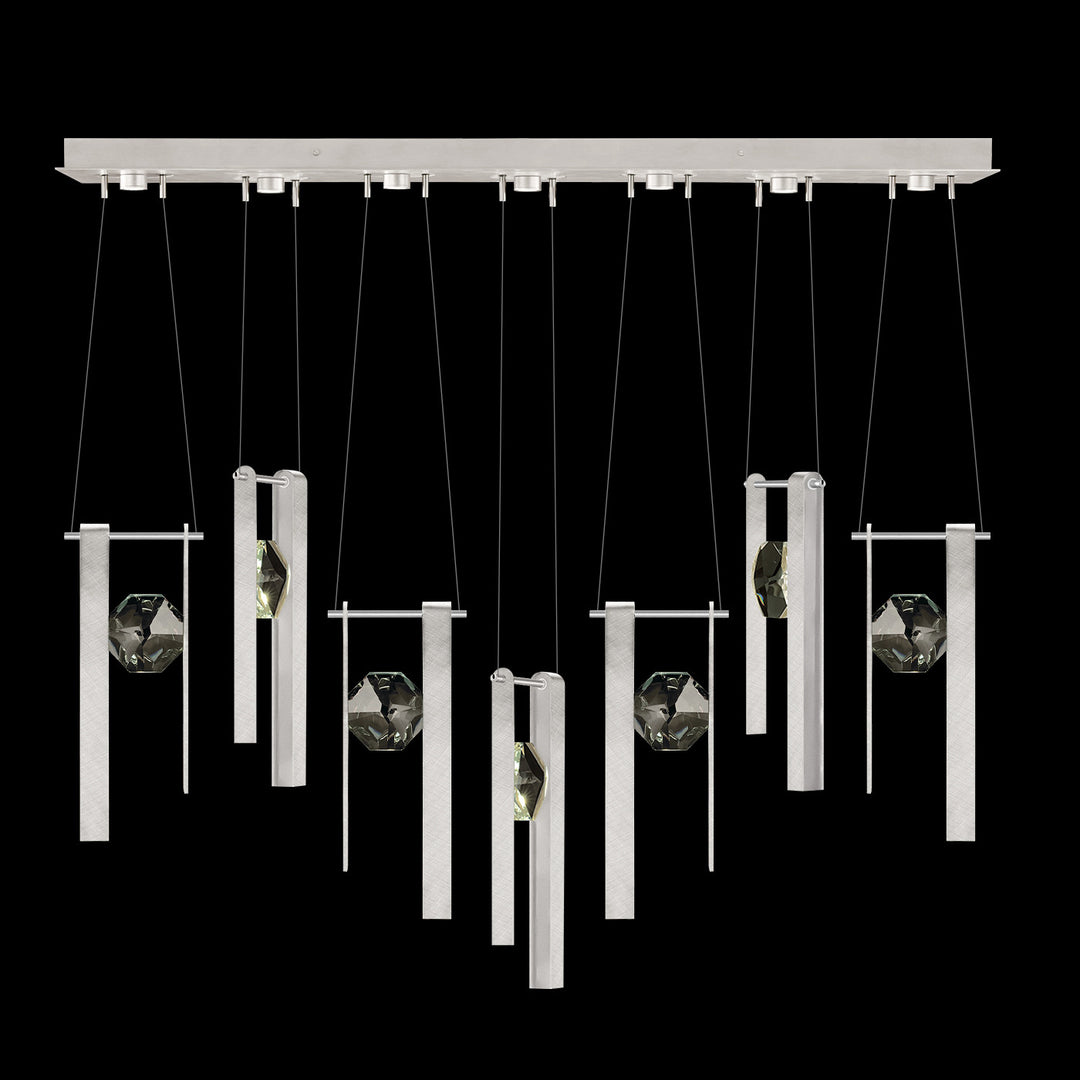 Fine Art Handcrafted Lighting Aria 60"W Linear Pendant in Brushed Silver, 3333333 (100007-1-3333333)