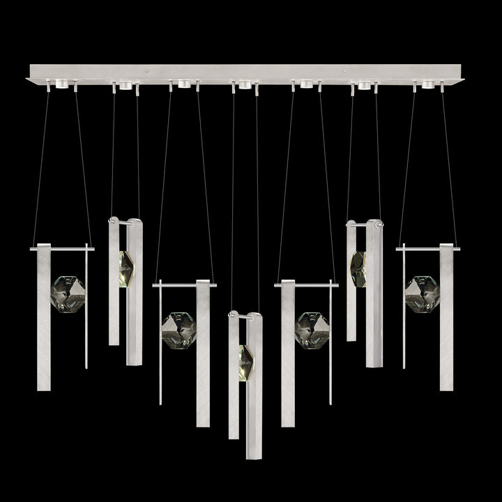 Fine Art Handcrafted Lighting Aria 60"W Linear Pendant in Brushed Silver, 3333333 (100007-1-3333333)