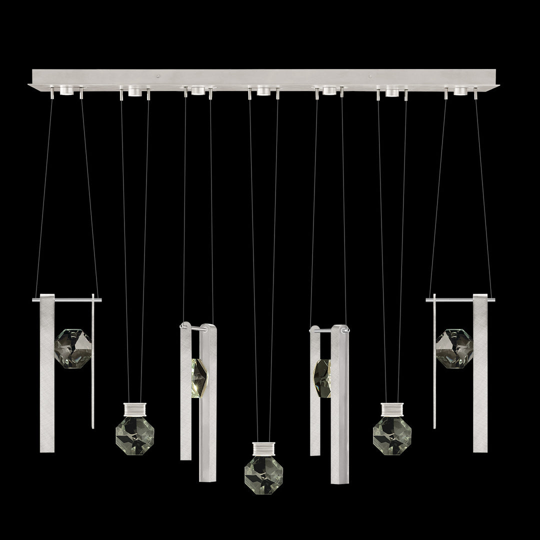 Fine Art Handcrafted Lighting Aria 60"W Linear Pendant in Brushed Silver, 3333444 (100007-1-3333444)