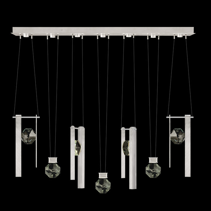 Fine Art Handcrafted Lighting Aria 60"W Linear Pendant in Brushed Silver, 3333444 (100007-1-3333444)