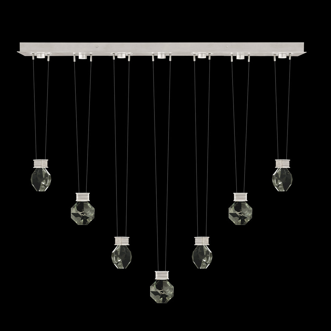 Fine Art Handcrafted Lighting Aria 60"W Linear Pendant in Brushed Silver, 4444444 (100007-1-4444444)