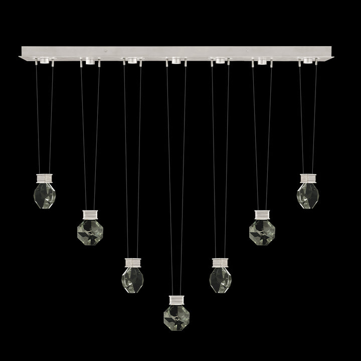 Fine Art Handcrafted Lighting Aria 60"W Linear Pendant in Brushed Silver, 4444444 (100007-1-4444444)