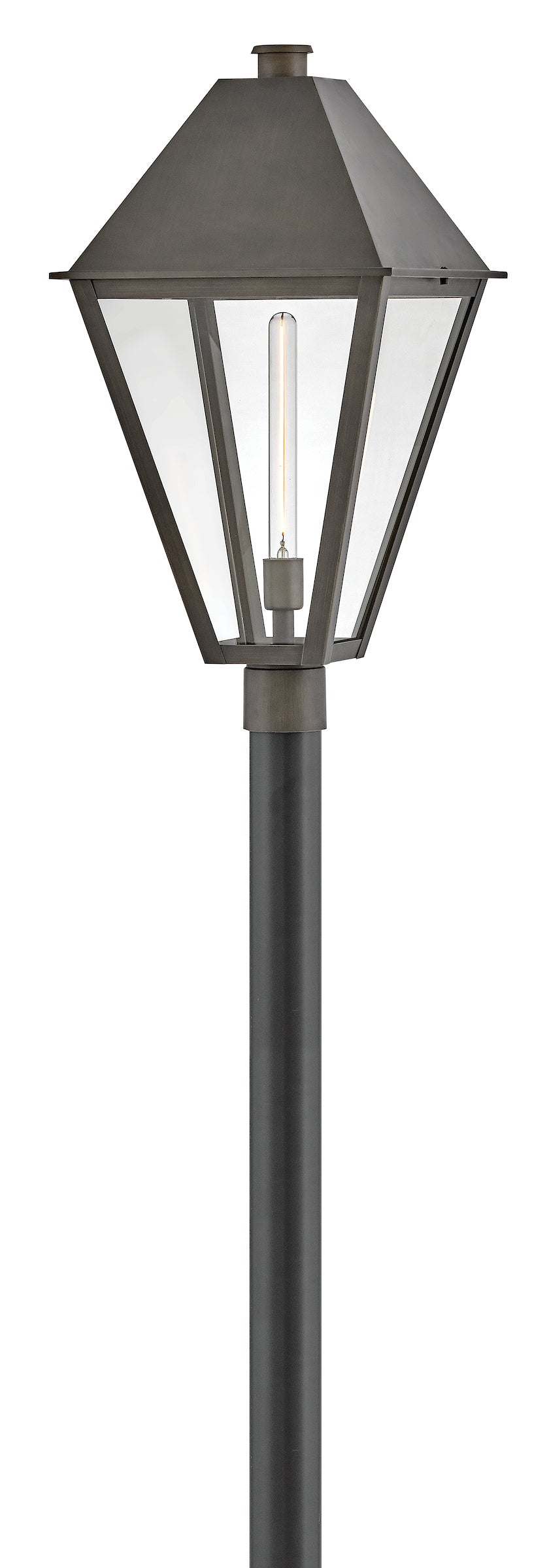 Hinkley Endsley Outdoor Post Mount Lantern Large Post Mount Lantern Blackened Brass 28861BLB