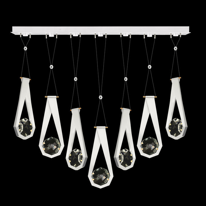 Fine Art Handcrafted Lighting Aria 60"W Linear Pendant in Standard Gold Leaf/White Lacquer, 2222222 (100007-2-2222222)