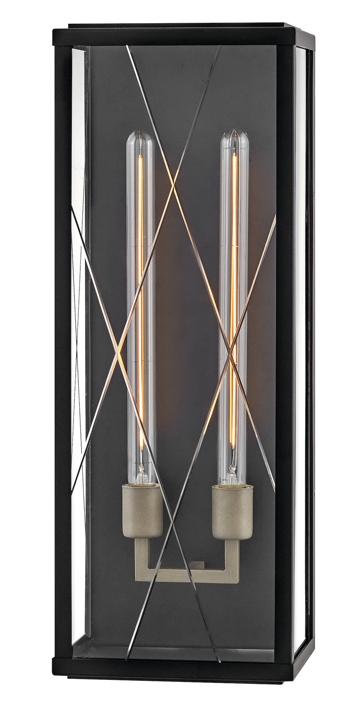 Hinkley Monte Outdoor Wall Light Medium Wide Wall Sconce Black 28885BK