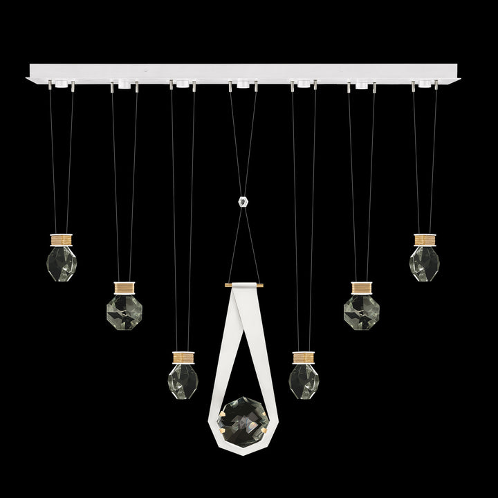Fine Art Handcrafted Lighting Aria 60"W Linear Pendant in Standard Gold Leaf/White Lacquer, 2444444 (100007-2-2444444)