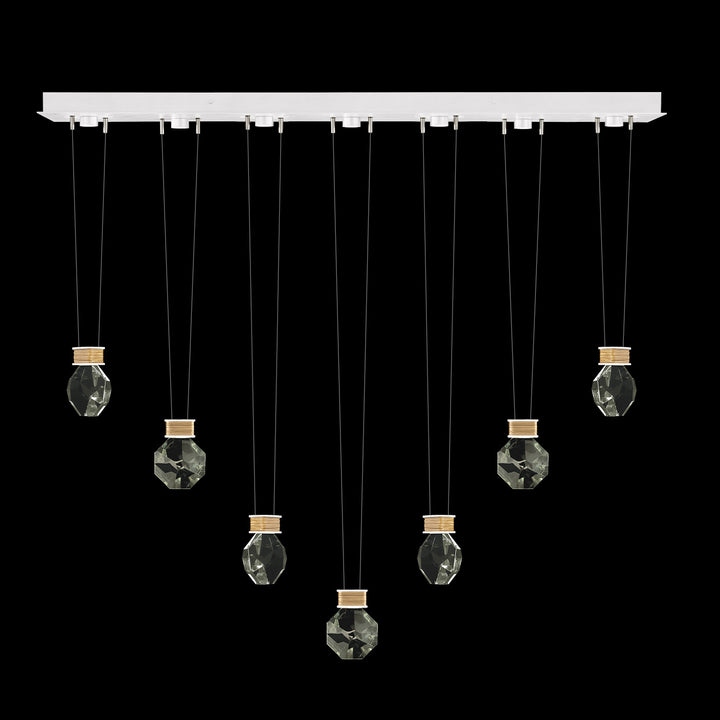 Fine Art Handcrafted Lighting Aria 60"W Linear Pendant in Standard Gold Leaf/White Lacquer, 4444444 (100007-2-4444444)
