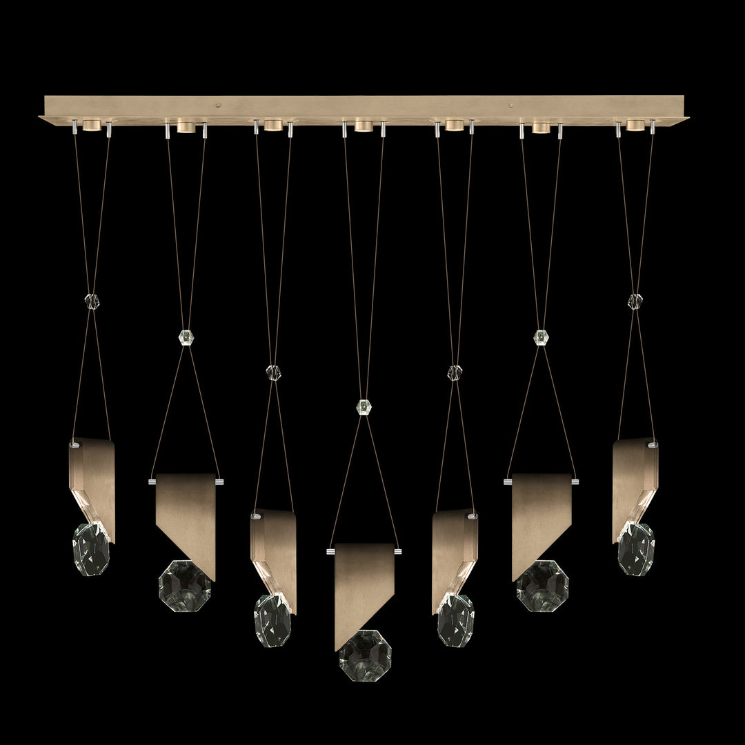 Fine Art Handcrafted Lighting Aria 60"W Linear Pendant in Soft Ombre Bronze, 1111111 (100007-3-1111111)